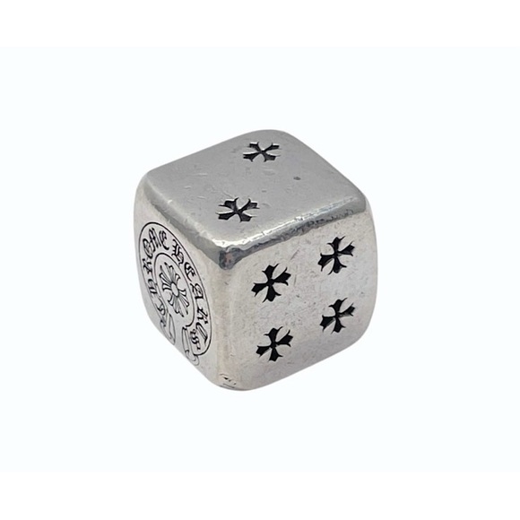 Authentic Chrome Hearts 2015 Christmas Cross Sterling Silver Dice - Picture 6 of 8